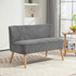 Dvosjed sofa s drvenim okvirom, siva