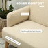 Sofa dvosjed kompaktna, baršunasta tkanina, nosivost 240 kg, krem