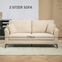 Dvosjed sofa od tkanine u izgledu lana 179 × 80 × 89 cm, bež