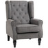 Fotelja s ušima u vintage stilu, tamnosiva