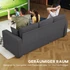 Ugaona sofa na razvlačenje s prostorom za odlaganje, tamnosiva