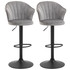 Set od 2 barske stolice, okretne, podesive visine, s naslonom, siva
