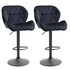 Set od 2 barske stolice s naslonom, okretne, podesive visine, crne