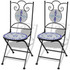 Bistro Stol 60 cm Mozaik s 2 Stolice Plavi/Bijeli