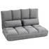Podna sofa s podesivim naslonom i funkcijom ležanja, siva