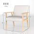 Fotelja za trpezariju s naslonima za ruke, okvir od borovine, krem