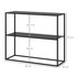 Konzolni stol s 2 police 90 × 30 × 75 cm, crni