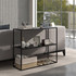 Konzolni stol s 2 police 90 × 30 × 75 cm, crni