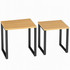 Set od 2 klub stola s metalnim nogama 60 × 50 × 60 cm, natur i crna