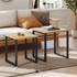Set od 2 klub stola s metalnim nogama 60 × 50 × 60 cm, natur i crna