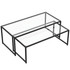 Set od 2 klub stola sa staklenom pločom 119 × 56 × 44,5 cm, crni