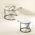 Set od 2 okrugla klub stola 70 × 70 × 46,5 cm, izgled mramora, sivo-bijeli