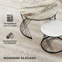Set od 2 okrugla klub stola 70 × 70 × 46,5 cm, izgled mramora, sivo-bijeli