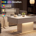 Klub stol s LED osvjetljenjem i 2 ladice 108 × 48 × 55 cm, bijeli sjajni