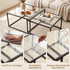 Set klub stolova 2 komada 75 × 75 × 42 cm, kaljeno staklo, crni