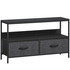 TV komoda s 2 ladice i otvorenom policom 98 × 29 × 56 cm, crna i tamno siva