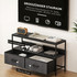 TV komoda s 2 ladice i otvorenom policom 98 × 29 × 56 cm, crna i tamno siva