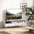TV komoda s 3 otvorena pretinca i 3 ladice 140 × 34 × 45 cm, bijela