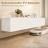 Viseća TV komoda s 3 preklopna pretinca 180 × 31,5 × 29,8 cm, bijela
