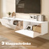 Viseća TV komoda s 3 preklopna pretinca 180 × 31,5 × 29,8 cm, bijela