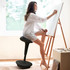 Ergonomski tabure s njihanjem i gasnim klipom, crni