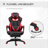Gaming stolica s izvlačivim osloncem za noge, crno-crvena
