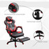 Gaming stolica s izvlačivim osloncem za noge, crno-crvena