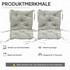 Set od 2 jastuka za stolice s vezicama 98 × 50 × 8 cm, svijetlosivi