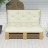 Set jastuka za sjedenje na paleti s prošivkom 120 × 80 × 12 cm, krem