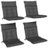 Set od 4 jastuka za stolice, vodootporni, 111,5 × 53 × 8 cm, tamnosiva
