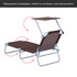 Ležaljka za sunčanje na sklapanje sa zaštitom od sunca, smeđa