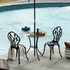 Bistro set od aluminija, stol Ø 60 × 67 cm i 2 sklopive stolice, crni