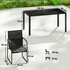 Set vrtnog namještaja sa staklenim stolom 150 × 80 cm i 6 stolica, crni