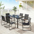 Set vrtnog namještaja sa staklenim stolom 150 × 80 cm i 6 stolica, crni