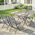 Set vrtnog namještaja, stol i 4 sklopive stolice 112 × 67 × 71 cm, siva