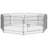 Ograda za štence s 8 panela 71 × 61 cm i vratima, crna