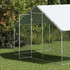 Ograda za kokoške za 5–8 kokoši s krovom 300 × 170 × 190 cm, srebrna