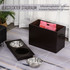 Povišena hranilica za pse s 2 posude od nehrđajućeg čelika i spremištem, espresso