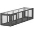Tunel za mačke od drveta s 3 vrata 151,5 × 38,5 × 40 cm, siva