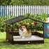 Podignuti krevet za pse s krovom 69 × 98 × 70 cm, boja kafe