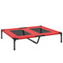 Povišen krevet za pse do 50 kg 92 × 76 × 18 cm, crveni