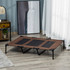 Sklopivi krevet za pse 122 × 92 × 23 cm, boja kafe i crna
