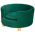 Sofa za pse s naslonom i drvenim nogama, za pse do 4,5 kg, zelena