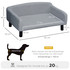 Sofa za pse od baršuna s naslonom 82 × 54 × 36 cm, svijetlosiva