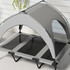 Podignuti krevet za pse s krovom 106 × 76 × 94 cm, svijetlosiva