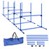 Agility set za pse s 4 prepone, podesiva visina, torba za nošenje, plavi