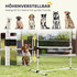 Agility set za pse s 4 prepone podesive visine i torbom, bijeli