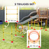 Agility set za pse s preponom, obručem i slalom štapom, žuto-narandžasti