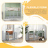Sklopiva ograda za pse s vratima, 4 panela, 204 × 36 × 75 cm, svijetlosiva