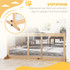 Ograda za pse podesiva 180 × 36 × 69 cm, prirodno drvo i crna